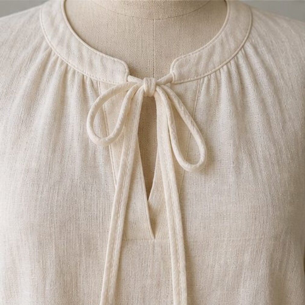 Cream V Neck Top - Picture 4 of 6